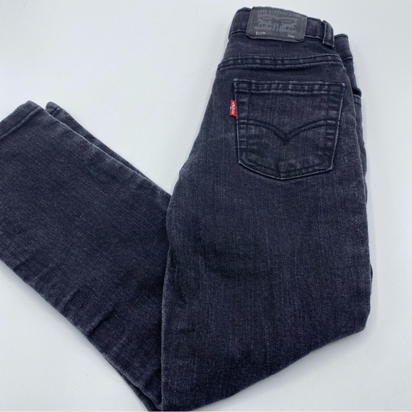 Levis 511 Slim Performance Jeans Dark Wash Waist Kids Size 7X Reg 7-8 Years Girl - Picture 5 of 7